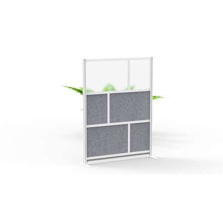 Luxor Expanse Modular Wall Room Divider System - Silver Frame - 53" x 70" Starter Wall MW-5370-FCG